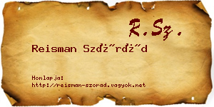 Reisman Szórád névjegykártya